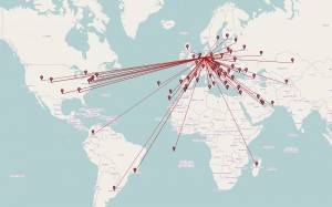 CQWW DX SSB 2014 auf OpenStreetMap